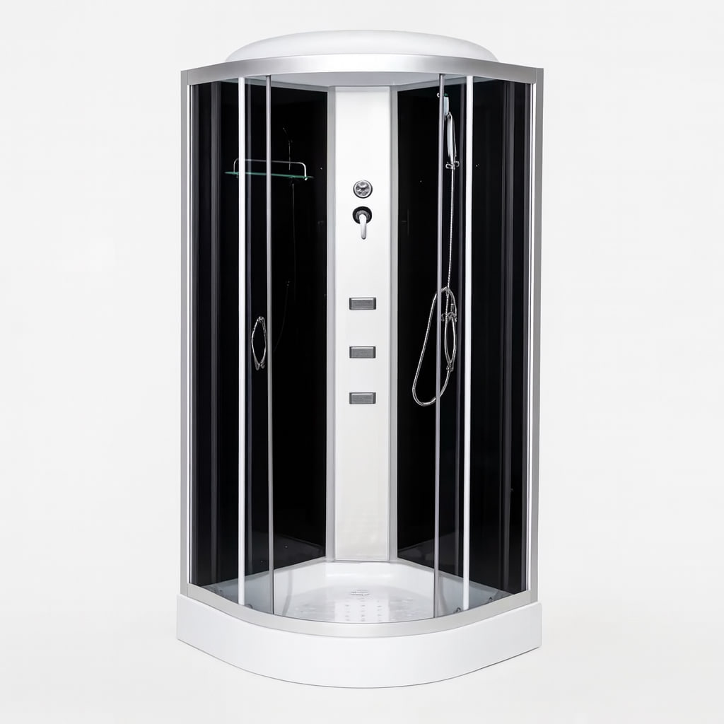 Душовий бокс 61 RC new 90x90х220 см на дрібному піддоні з гідромасажем тоноване скло розсувні двері