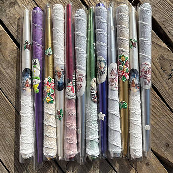 Свічки декоративні новорічні мікс 30 см