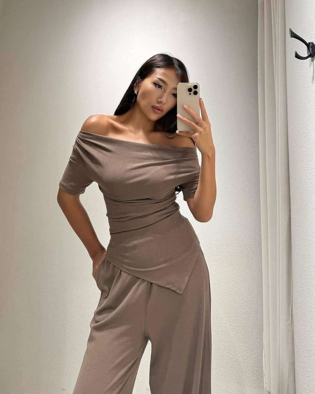 Костюм з віскози Модель: 1528-343 Колір: мокко, меланж, чорний, фото 1