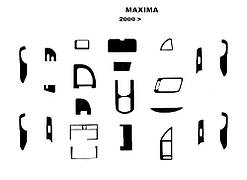 Накладки на панель Карбон для Nissan Maxima 2000-2004 рр