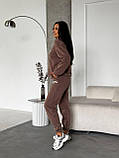 Утеплений спортивний жіночий костюм з начосом  колір Мокко, "Romantic Material", фото 6