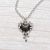 Сріблястий кулон плачуче серце з чорно-прозорим кристалом ретро стиль Y2K нержавіюча сталь 304 Bow Star 2.3 см ланцюжок 45+5 см, фото 3