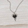 Сріблястий кулон плачуче серце з чорно-прозорим кристалом ретро стиль Y2K нержавіюча сталь 304 Bow Star 2.3 см ланцюжок 45+5 см, фото 5