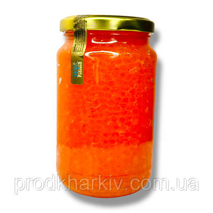 Ікра червона лососева (імітація) "Рибанов" 380 грамів (Скло + кришка)., фото 4