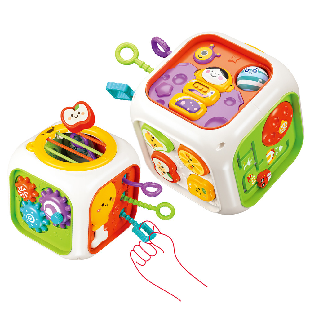 Інтерактивна іграшка бізікуб музичний тренажер для розвитку моторики у дітей Ігри з пальчиками світло риболовля сортер, фото 1