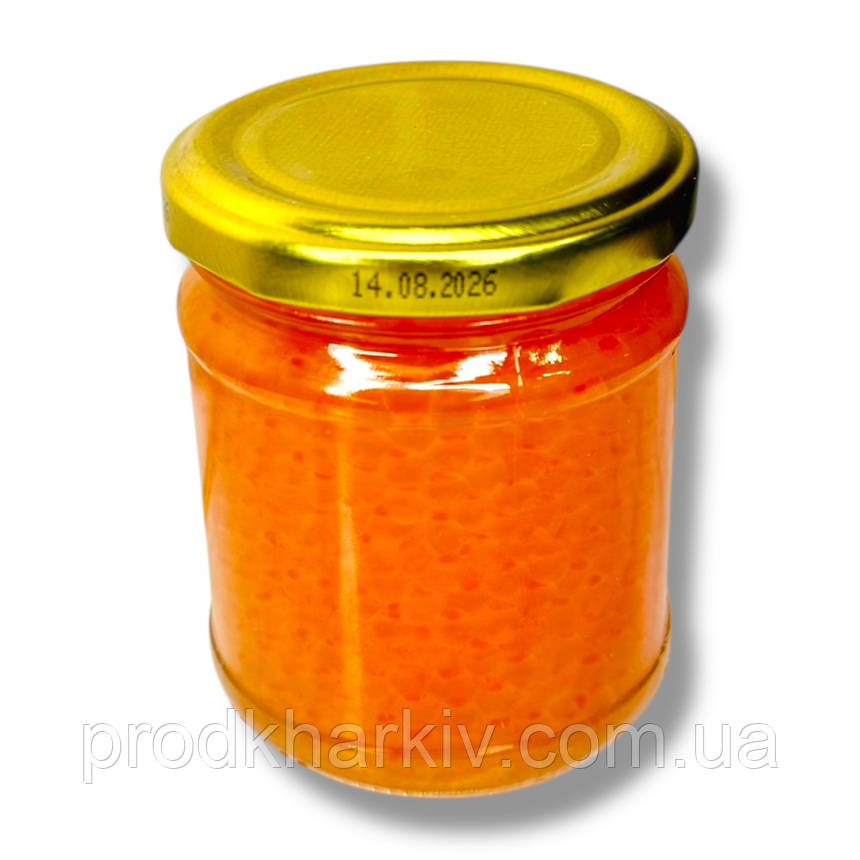 Ікра червона лососева (імітація) "Рибанов" 200 грамів (Скло + покришка)., фото 1