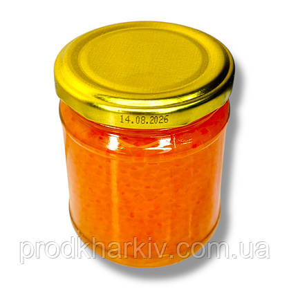 Ікра червона лососева (імітація) "Рибанов" 200 грамів (Скло + покришка)., фото 2