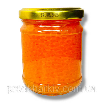 Ікра червона лососева (імітація) "Рибанов" 200 грамів (Скло + покришка)., фото 3