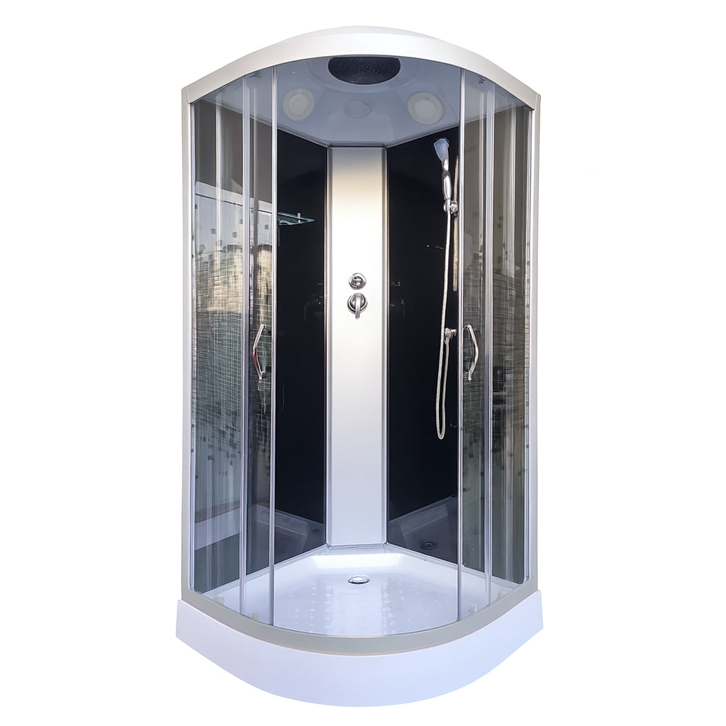 Душовий бокс Vivia 61 BF RC Black Puzzle 90х90х210 см на низькому піддоні скло тоноване