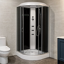 Душовий бокс Vivia Glory 61 R 90х90х215 см на низькому піддоні з гідромасажем тоноване скло, фото 2