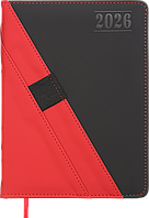 Щоденник датований 2026 (A5, жорстка обкладинка, червоний) Buromax Triumph BM.21104-05