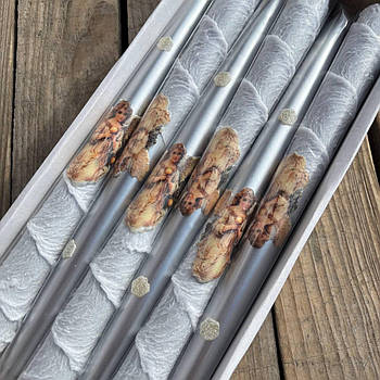 Свічки декоративні новорічні срібло 30 см Янгол