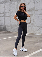 Спортивні жіночі демісезонні лосини з еластичною гумкою та високою посадкою на талії