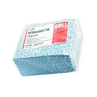 Серветка для знежирення Soll (32*36см) Resistant70 блакитна упак.35 шт