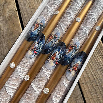 Свічки декоративні новорічні золото 30 см