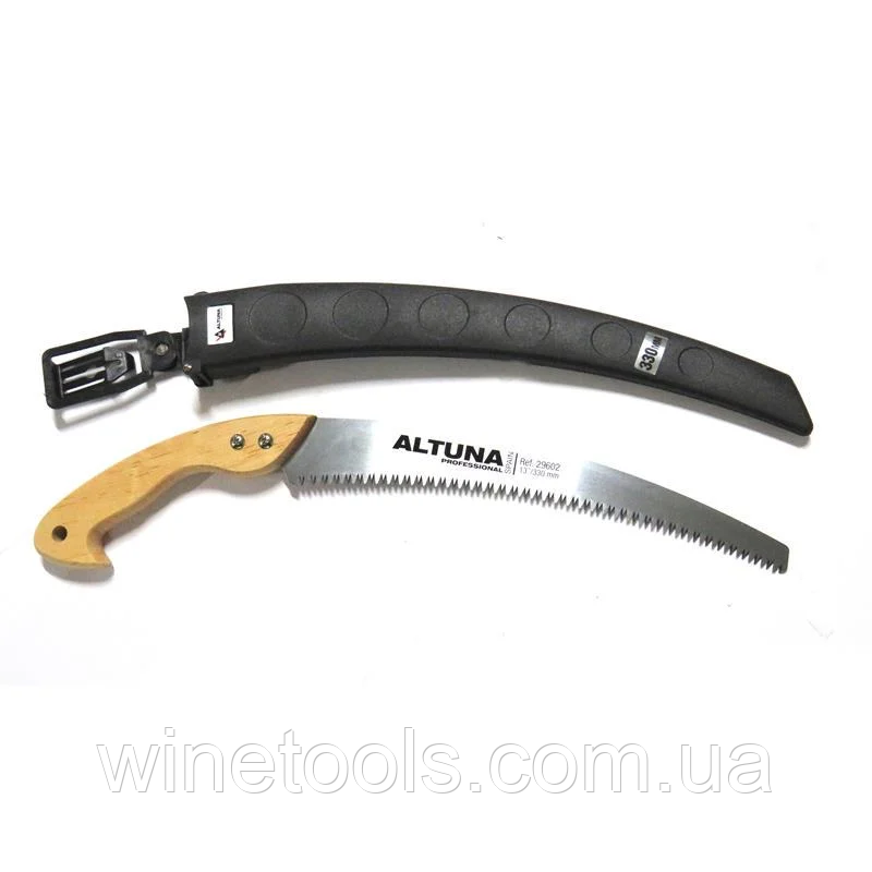 Ножівка садова з чохлом 330мм японська заточка із дерев'яною ручкою Altuna 29602