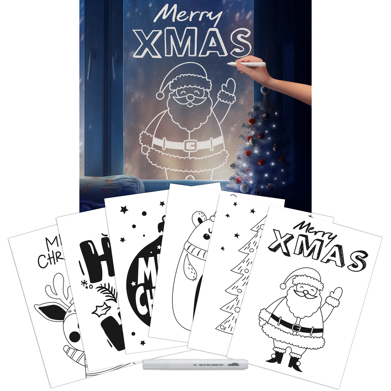 Набір для малювання на вікнах Crelando 7 предметів 104951-04, фото 1