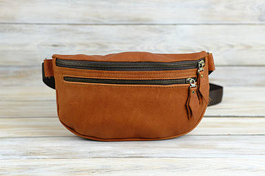 Чоловіча сумка Брукс з натуральної шкіри колір Коньяк