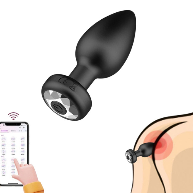 Анальная вибропробка с управлением через приложение, 9 см