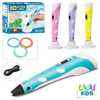 3D ручка ART KIDS (19см, PLA, USB-шнур, 4 кольори) AK 0010