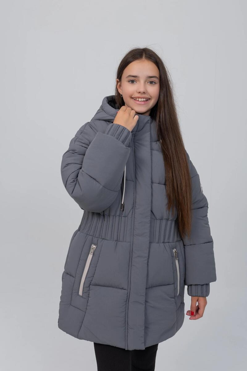 Дитяча зимова курткадля дівчинки Іворі розміри 128-158
