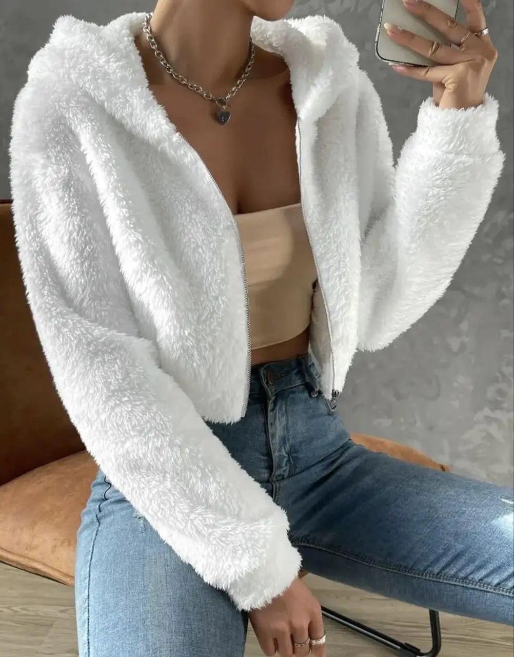 Біле махрове жіноче худі, фото 1