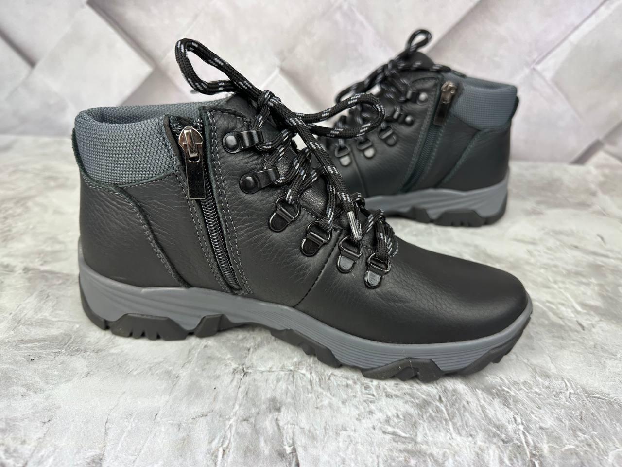 Зимові підліткові черевики з натуральної шкіри 080 з (37р), фото 1