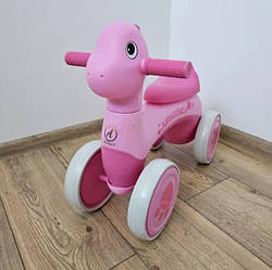 Каталка - біговел для малюків Avko Dino 05 Pink зі звуковими та світловими ефектами