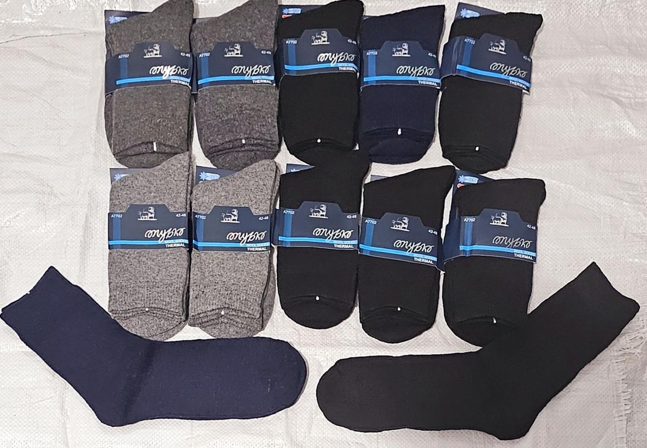 Чоловічі шкарпетки "ЧАЙКА" шерсть махра однотонні, фото 1