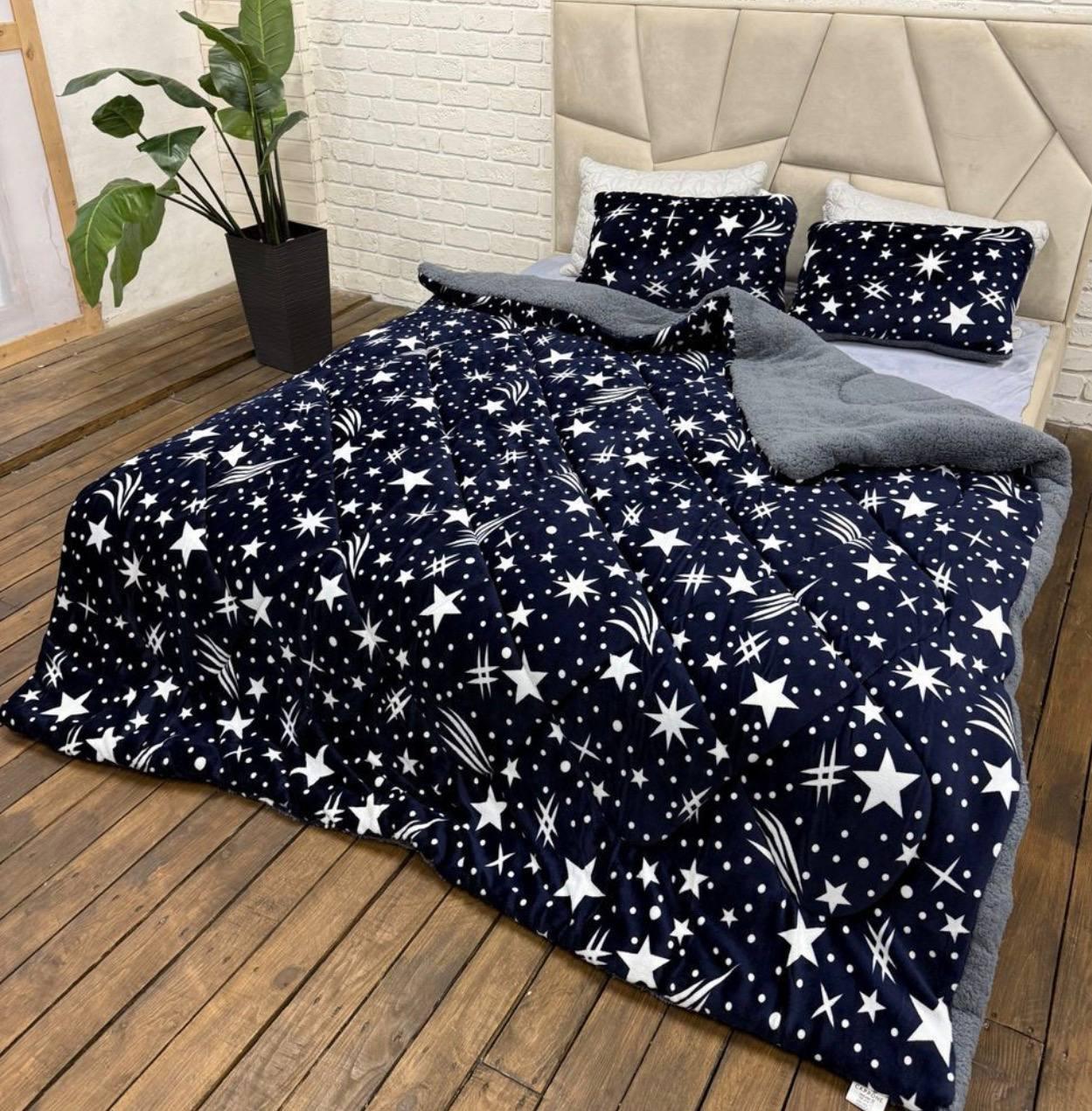 Ковдра зимова флісова на хутрі 200х220 см, фото 1