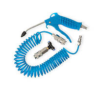 Пістолет для продування кабіни 120мм зі спіральним шлангом 6мм х 5м + фітинг зі швидкознімачем Inter