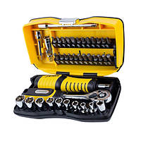 Набір інструменту 1/4" 39 шт, 4-12 мм з тріщ., подовжує., кардан, отв.-вороток, біти SIGMA