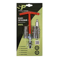 Ключ свічковий 16/21 з карданчиком (дві головки) Steel Power