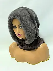 Жіноча хустка з норки, "Капучіно".