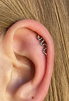 Золота сережка для пірсингу хеліксу з фіанітами. З40075ШТ