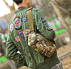 Тактична поясна сумка-бананка Multicam. Сумка-бананка на пояс, плече, груди, фото 5