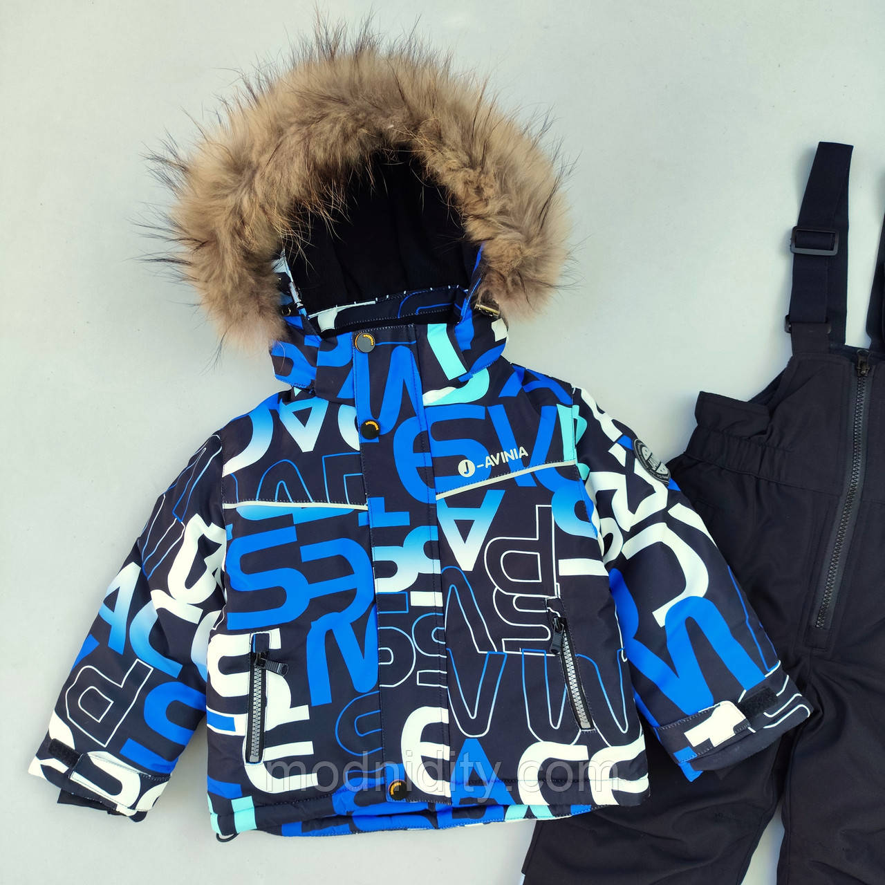 Зимовий дитячий роздільний термо комбінезон на хлопчика на років "Кевін" з опушкою мембрана на флісі, фото 1