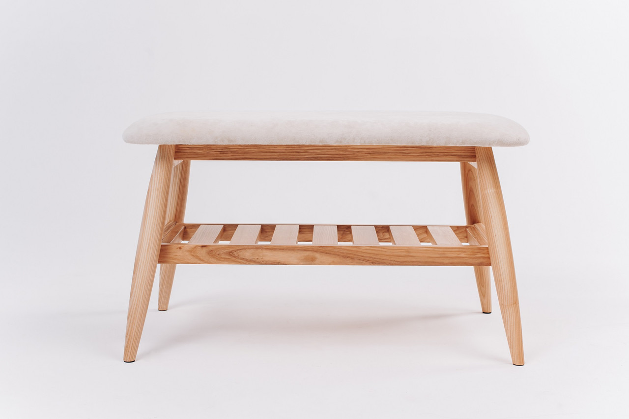 Банкетка "Мерлі" з натурального дерева та тканини, фото 1