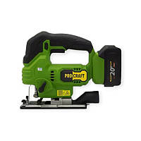 Лобзик акумуляторний 20В, 0-3000 об/хв, маятн. хід 4 полож, підсвітка, лазер без АКБ та ЗП Procraft