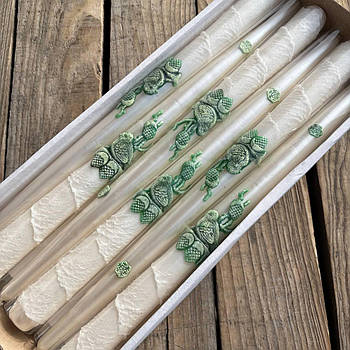 Свічки декоративні новорічні білі 30 см