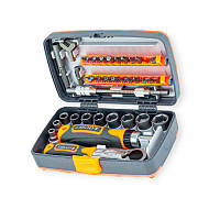 Викрутка з бітами та головками 1/4" 38 шт CrV тріскачкова, подовжувачі, тріскачка (футляр) Strona