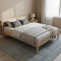 Деревянная двуспальная кровать 160х200 см Mebigrand Прозрачный лак