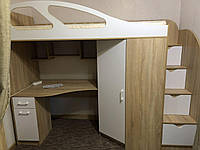 Ліжко горище Макс для дітей та підлітків від 5 до 20 років сонома з білим