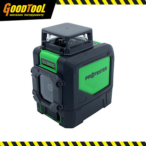 Лазерний рівень професійний PROTESTER LL305G (5 ліній, площина 360°, зелений промінь), фото 1