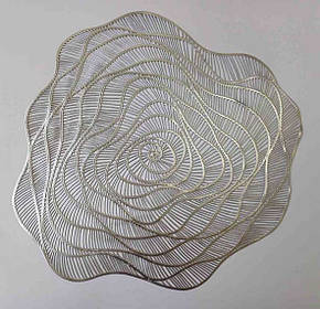 Підтарільник 38см  "Троянда", срібний, (Olens) 102-997