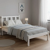 Деревянная односпальная кровать 90х200 см Mebigrand Белый