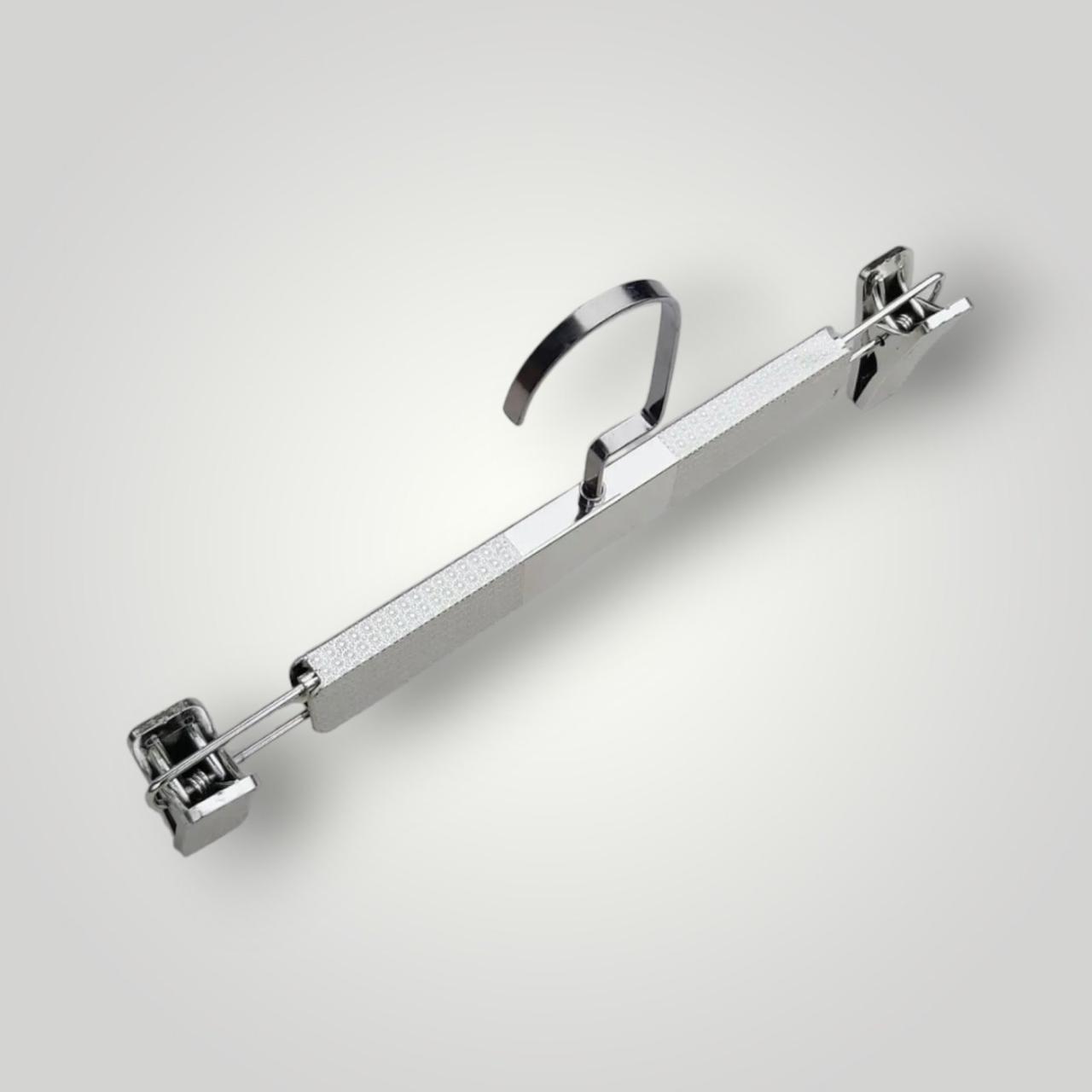 Плічки вішалки з прищіпками 31 см срібні тремпеля для штанів і спідниць уп.5 шт, фото 1