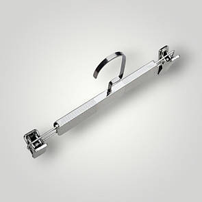 Плічки вішалки з прищіпками 31 см срібні тремпеля для штанів і спідниць уп.5 шт