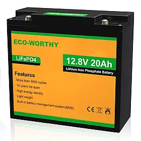 Акумулятор Eco Worthy LiFePO4 12V 20Ah