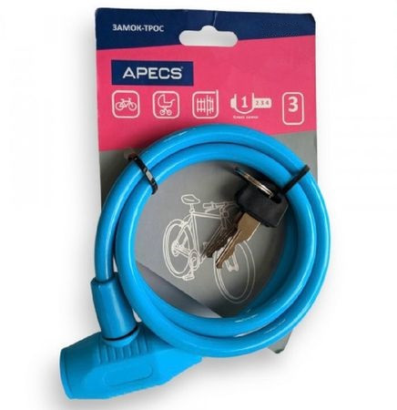 Замок велосипедний APECS PD-81-80 см-BLUE (UA), фото 1